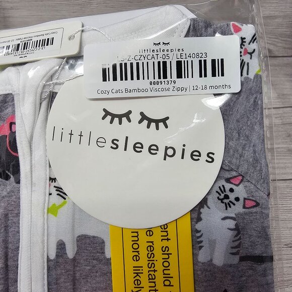 NIB Little Sleepies Cozy Cats Zippy Size 12-18 months - Picture 2 of 3